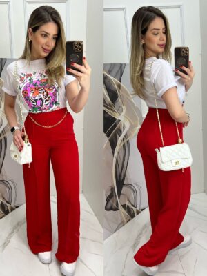 calça duna corrente tati vermelha