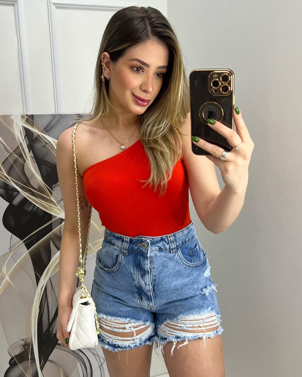 Body Nula Manga Kally Laranja Verycoll