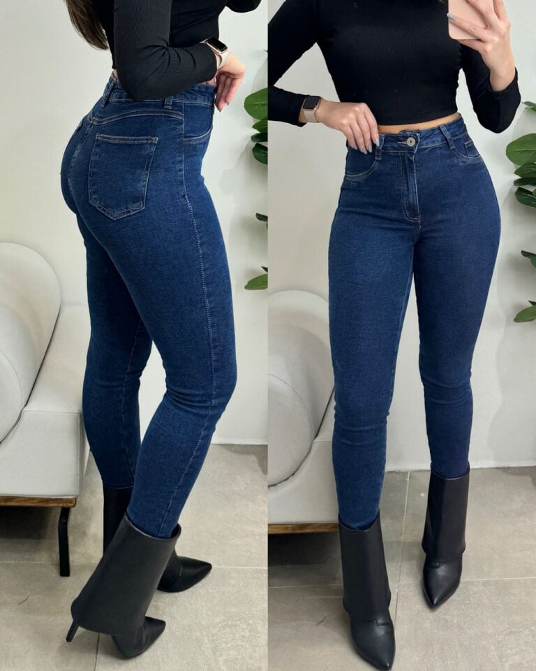 calça jeans nexo preta rasgo luli