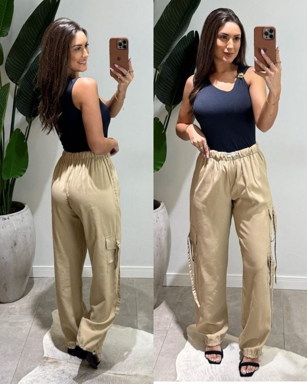 calça parachute manu nude