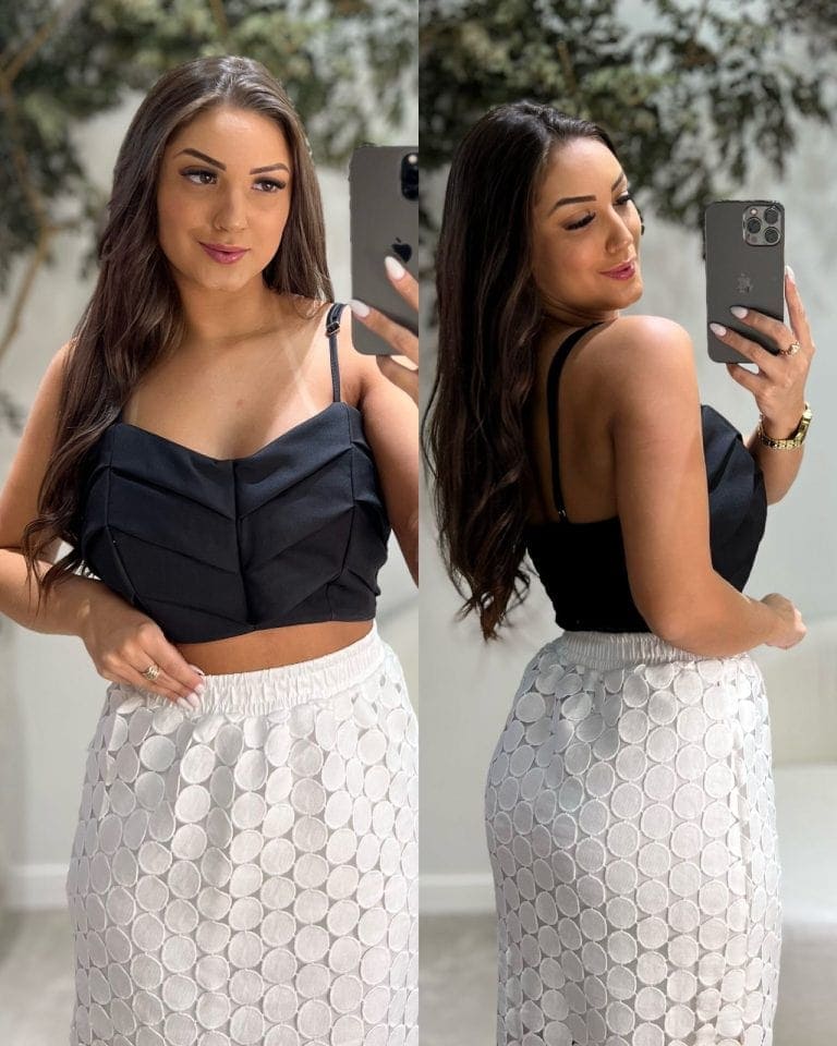 cropped alfaiataria paloma pregas