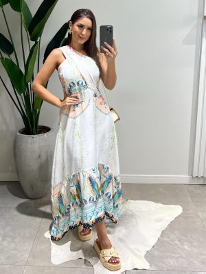 vestido luana azul flor