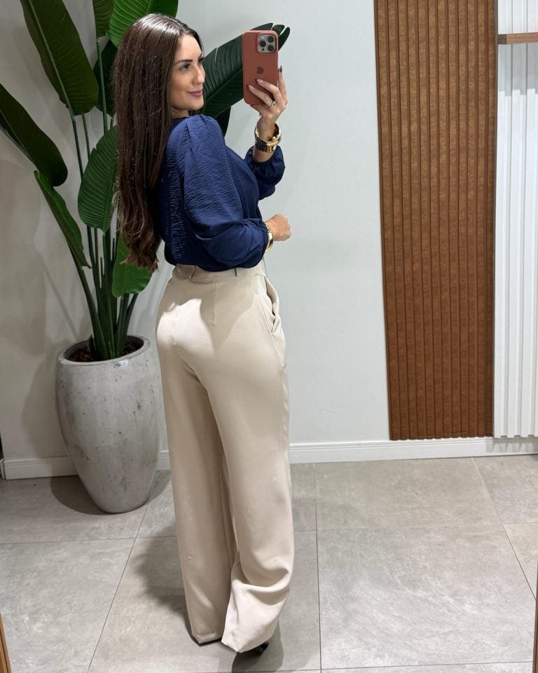 calça alfaiataria pantalona mara creme calça alfaiataria pantalona mara creme