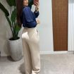 calça alfaiataria pantalona mara creme