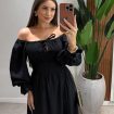 vestido longo aline preto