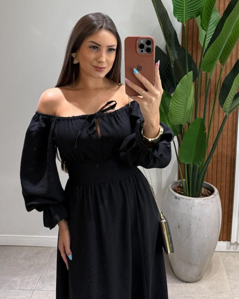 vestido longo aline preto vestido longo aline preto