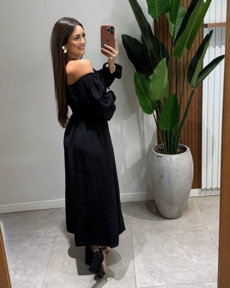 vestido longo aline preto vestido longo aline preto