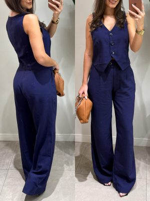 calça pantalona luara azul