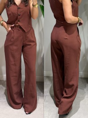 calça pantalona luara azul