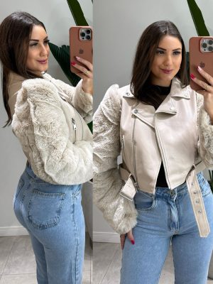 jaqueta couro cora preto