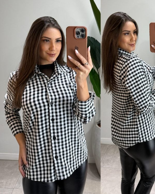 camisa xadrez kauana vermelha