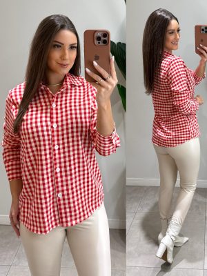 camisa xadrez kauana vermelha