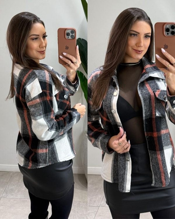 camisa xadrez deolane rosa