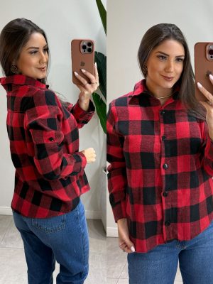camisa xadrez flanelada camili