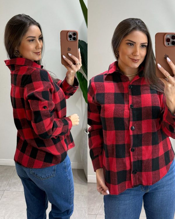 camisa xadrez flanelada camili