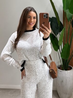 conjunto listra mousse flavia cinza