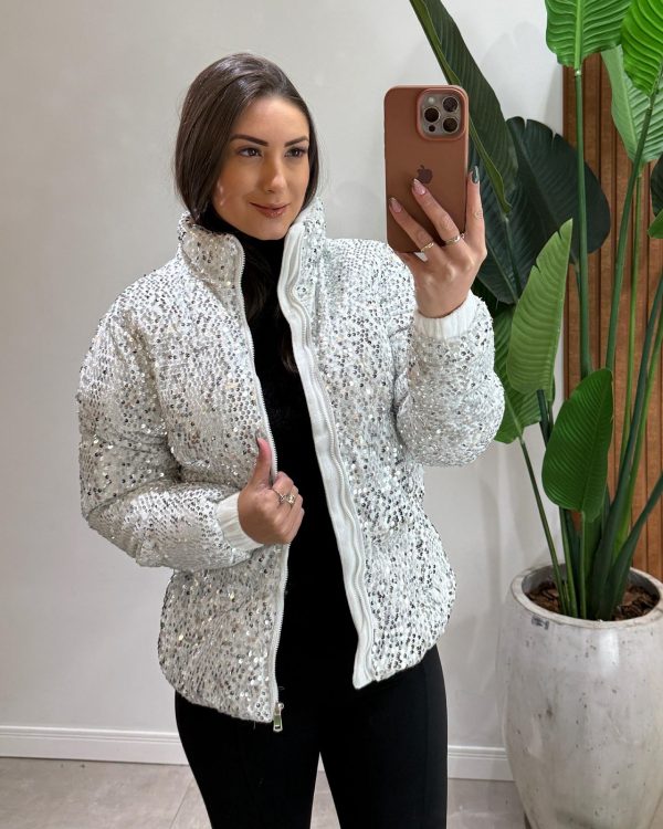 jaqueta paetê joanna azul