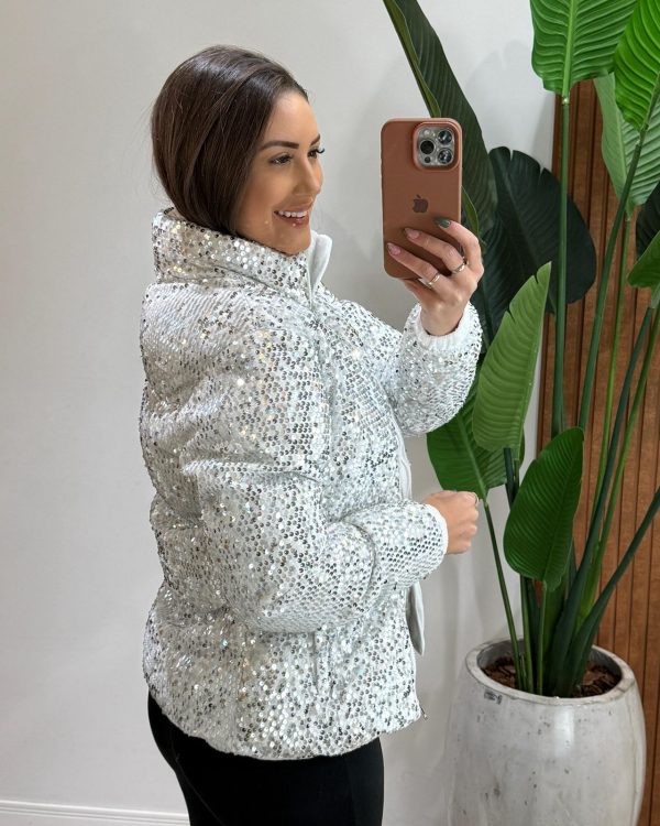 jaqueta paetê joanna azul jaqueta paetê joanna azul