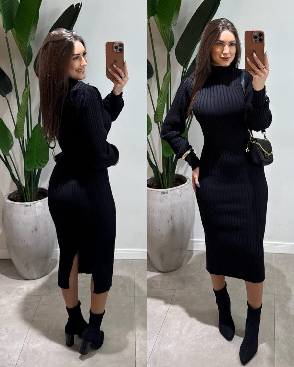 vestido gola alta modal charlotte