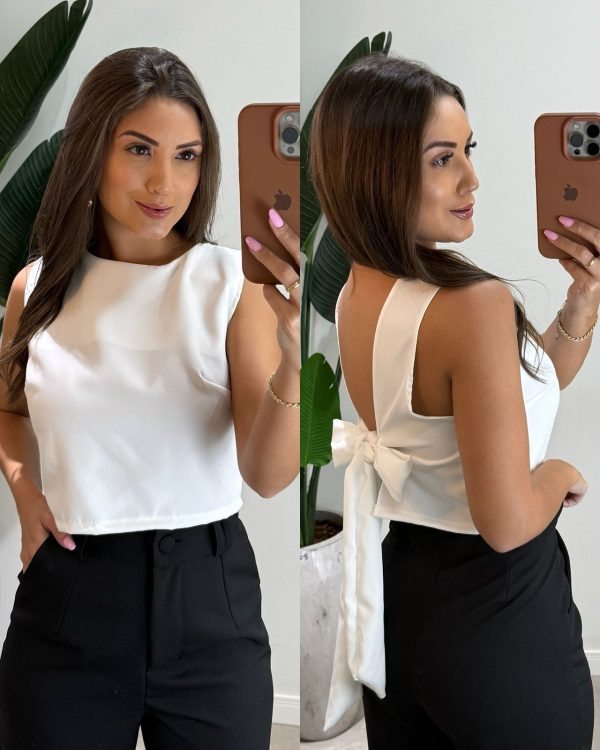 cropped brilho alça tania laranja