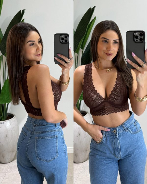 strappy celine renda marrom strappy celine renda marrom