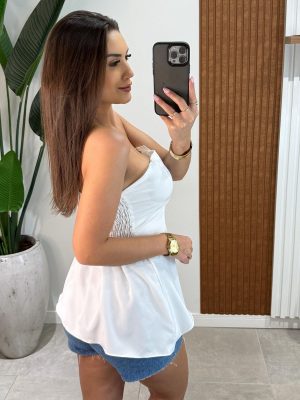 blusa flor amanda branca