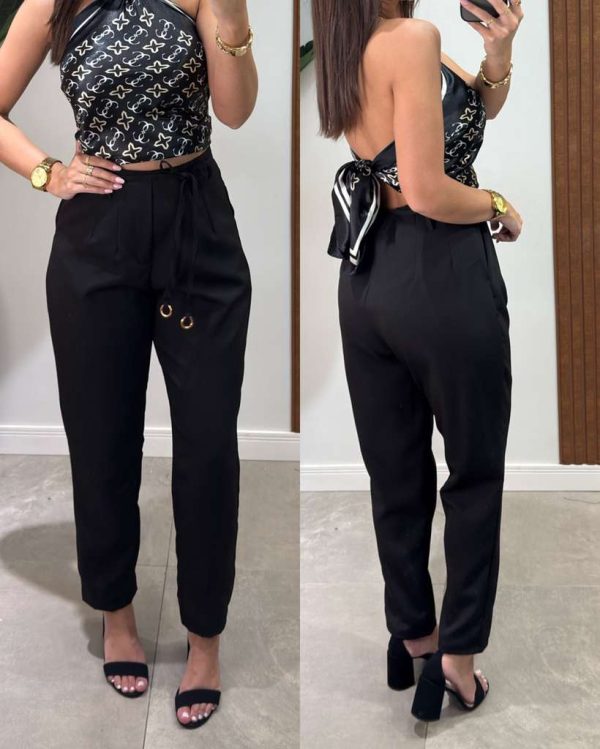 calça alfaiataria rosa