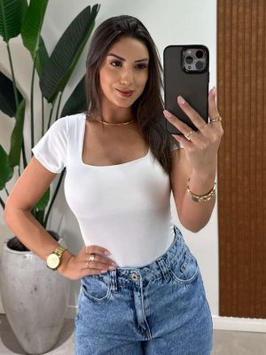 body karina manguinha branco