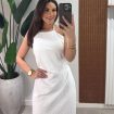 vestido drapeado midi eleonora branco (cópia)