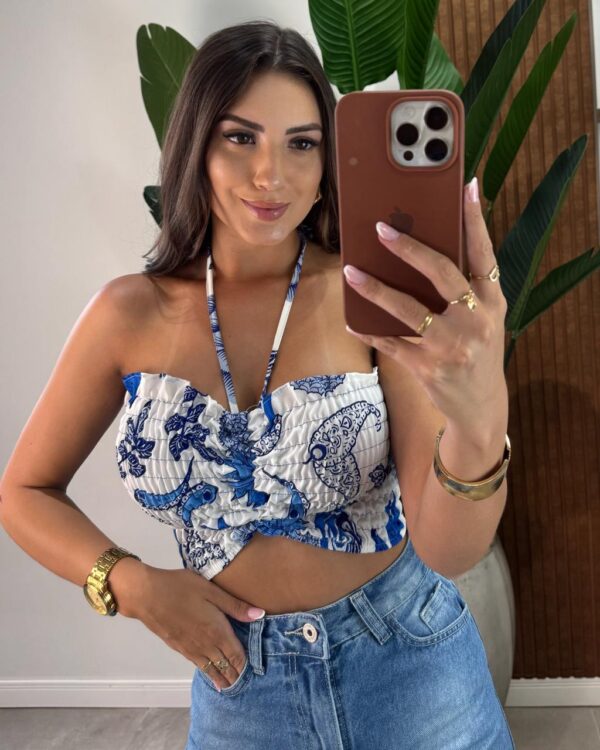 vestido longo flor ana azul