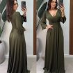 vestido festa manga irene verde oliva