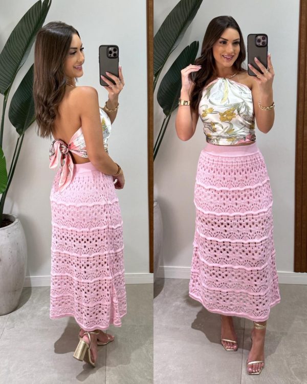 vestido longo fivela stily vermelho