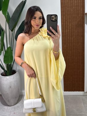 vestido longo simara amarelo