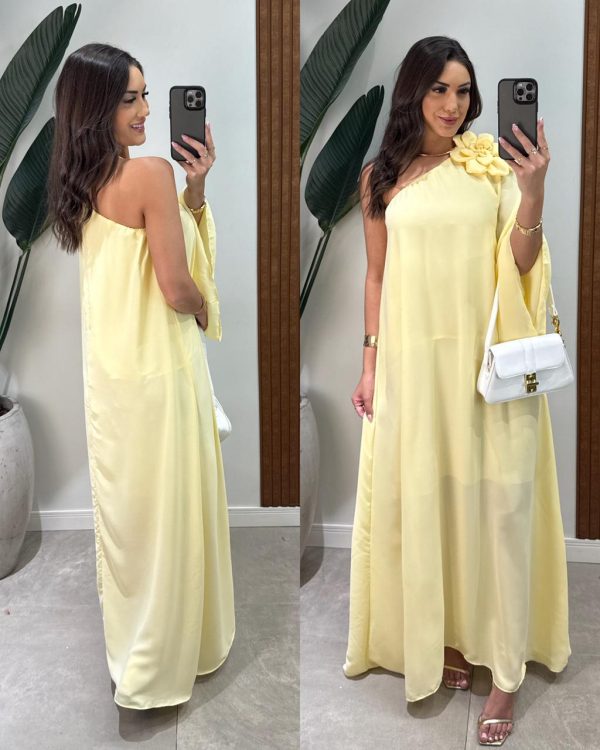vestido longo simara amarelo