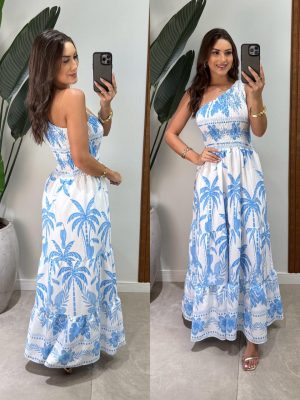 vestido longo frente Única danielle preto