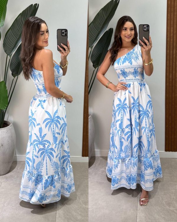 vestido longo frente Única danielle preto