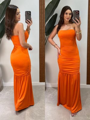 vestido longo tomara que caia maria preto