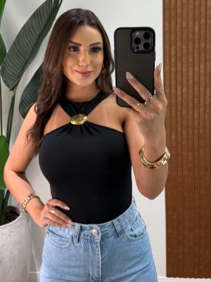 vestido longo frente Única danielle preto