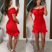 vestido midi fivela nice vermelho