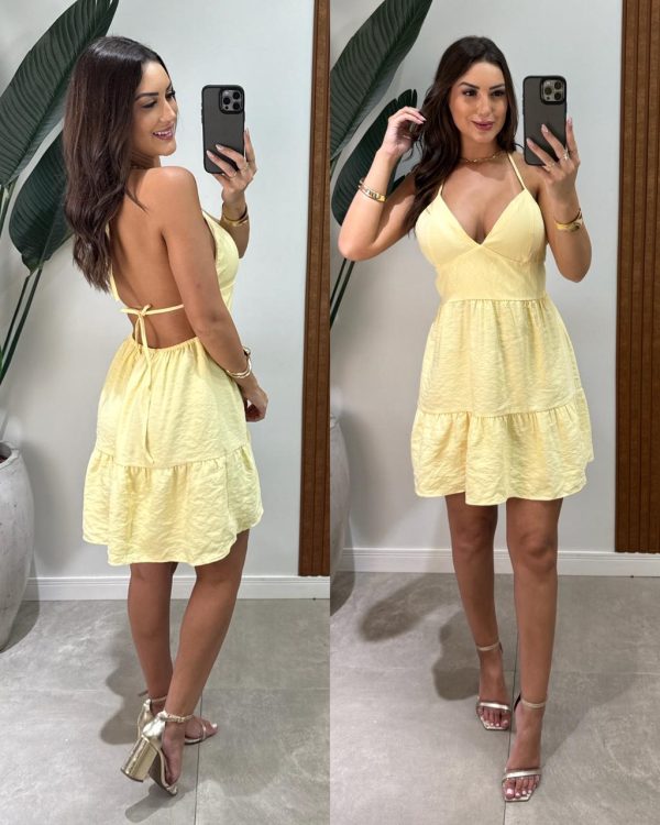 vestido curto eva amarelo ressaca black