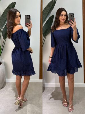 macaquinho cora azul marinho