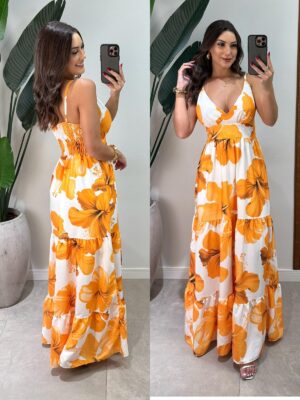 vestido longo nula manga regina amarelo (cópia)