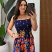 vestido tomara que caia látex teresa azul