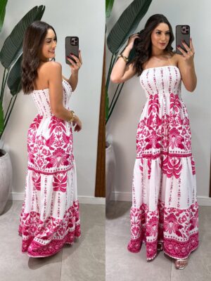 vestido tomara que caia látex teresa azul