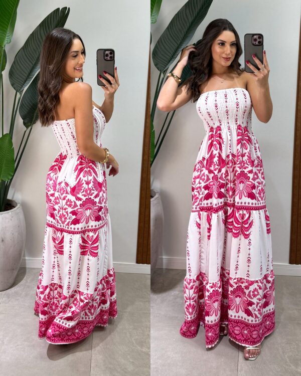 vestido tomara que caia látex teresa azul