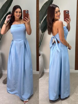 vestido tomara que caia hellen azul