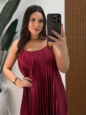 vestido canelado lucia vermelho