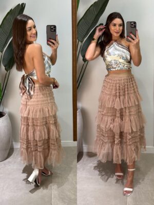 vestido canelado lucia vermelho