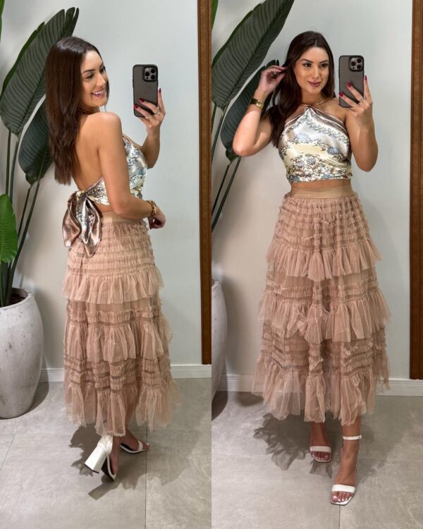 vestido canelado lucia vermelho