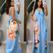 vestido longo tropical gabriela creme
